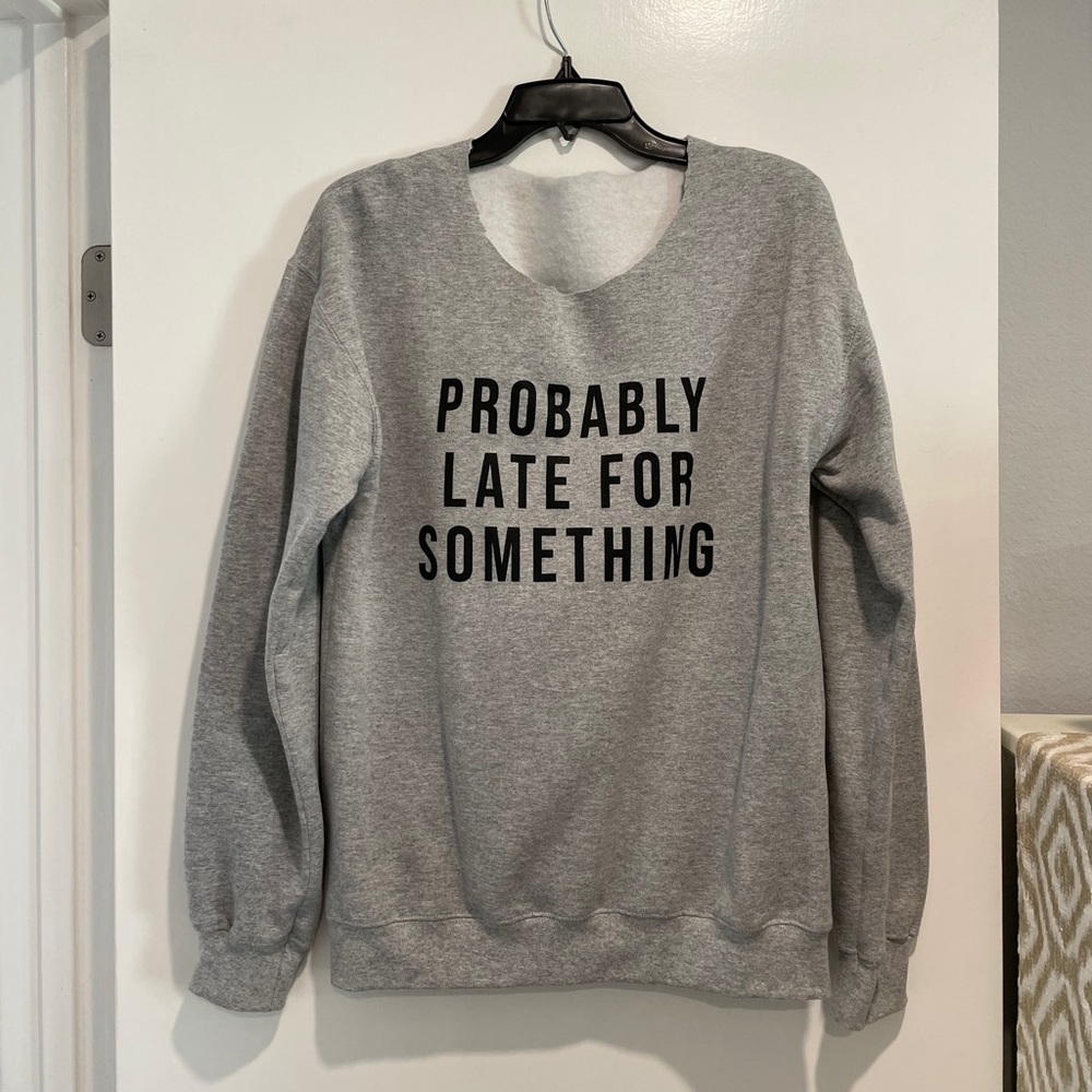 Grey Scoop Neck Sweatshirt - Medium